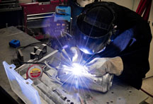 Eric Fox Welding in the machine shop